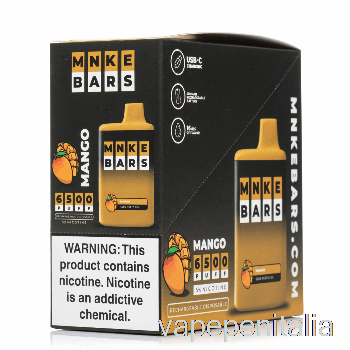 Vape Italia Mnke Barrette 6500 Usa E Getta (confezione Da 5)